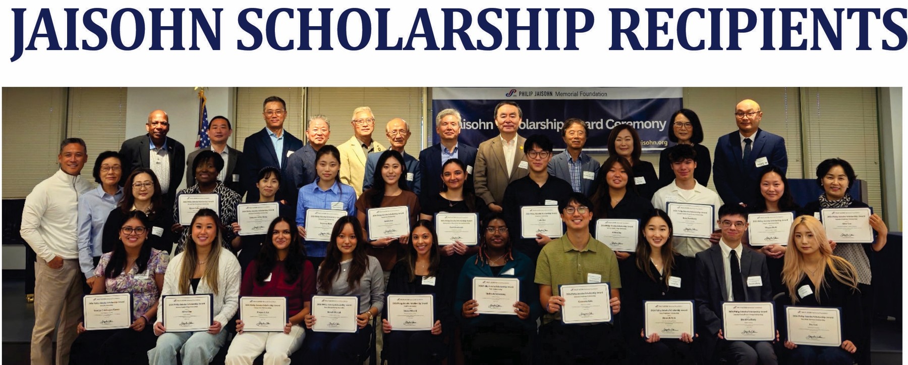Philip Jaisohn Memorial Foundation awards $65,000 in internships and scholarships